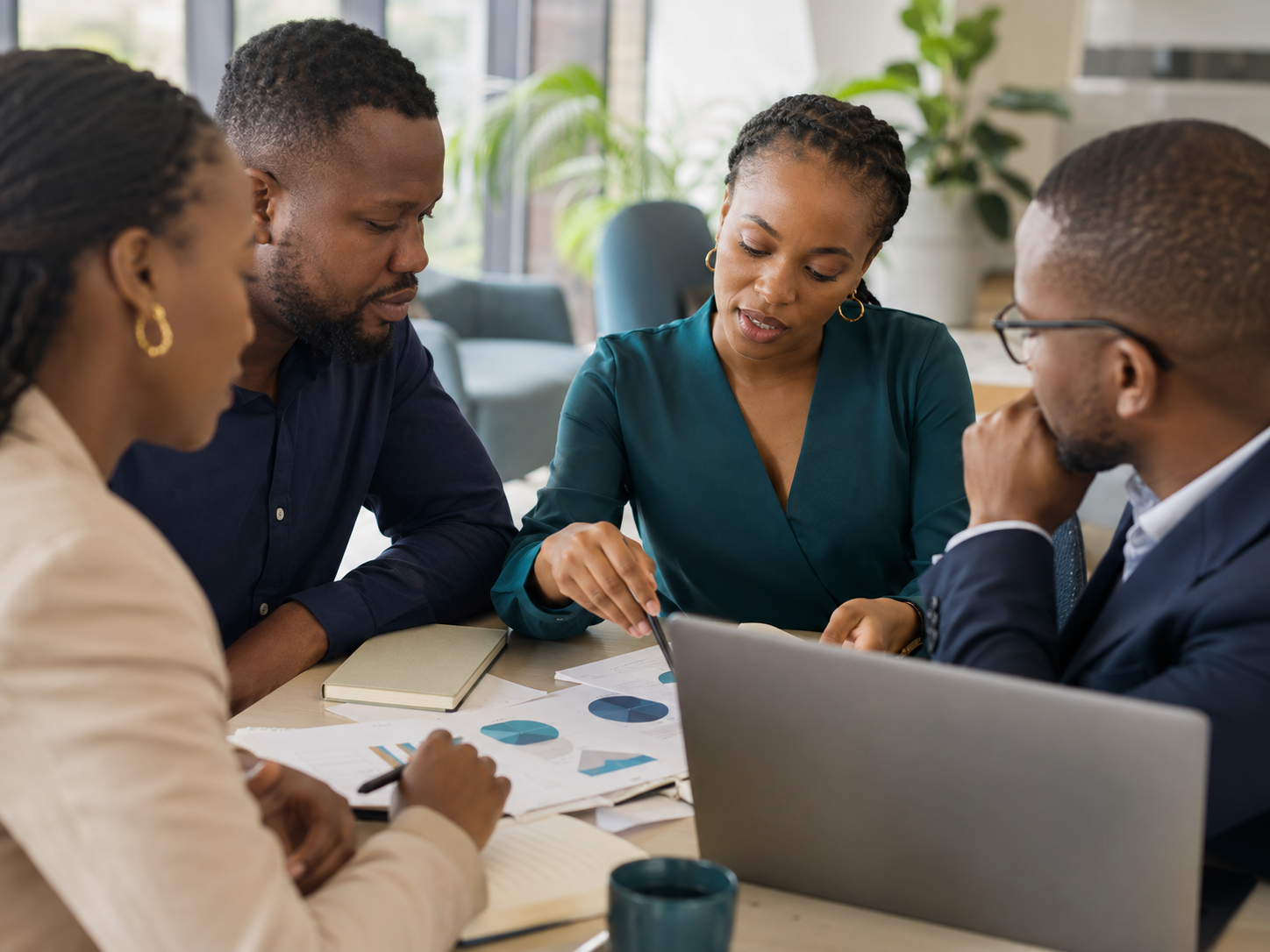 African finance and advisory professionals collaborating